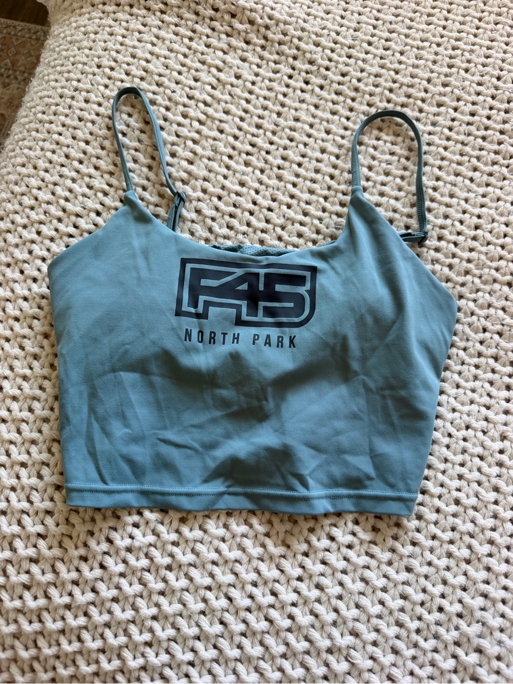 F45 North Park Moss Green Cropped Tank